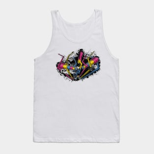 Grunge Graffiti Pansexual Lightning and Arrows Tank Top